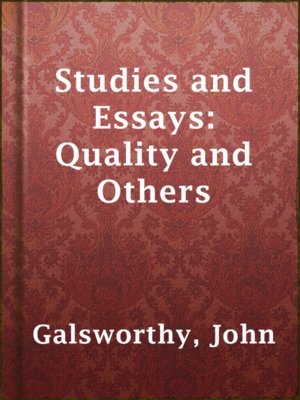 cover image of Studies and Essays: Quality and Others